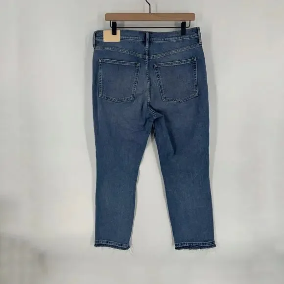Everlane Original Cheeky Straight Leg Jeans Organic Denim Cropped Size 31S - Picture 3 of 9